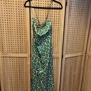 For Love And Lemons Teal Floral Dress NWOT